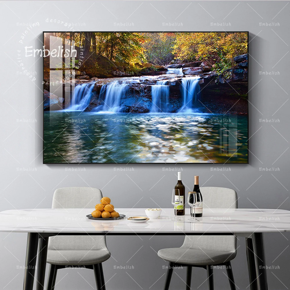 

Sunset Waterfall Forest HD Print Canvas Paintings For Living Room Modern Home Decor Posters Landscape Wall Pictures