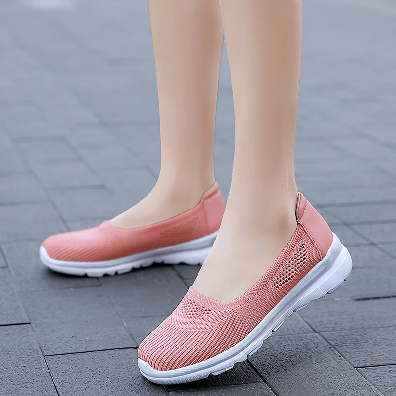 2020 новые летние дышащие женские туфли на плоской подошве повседневные кроссовки