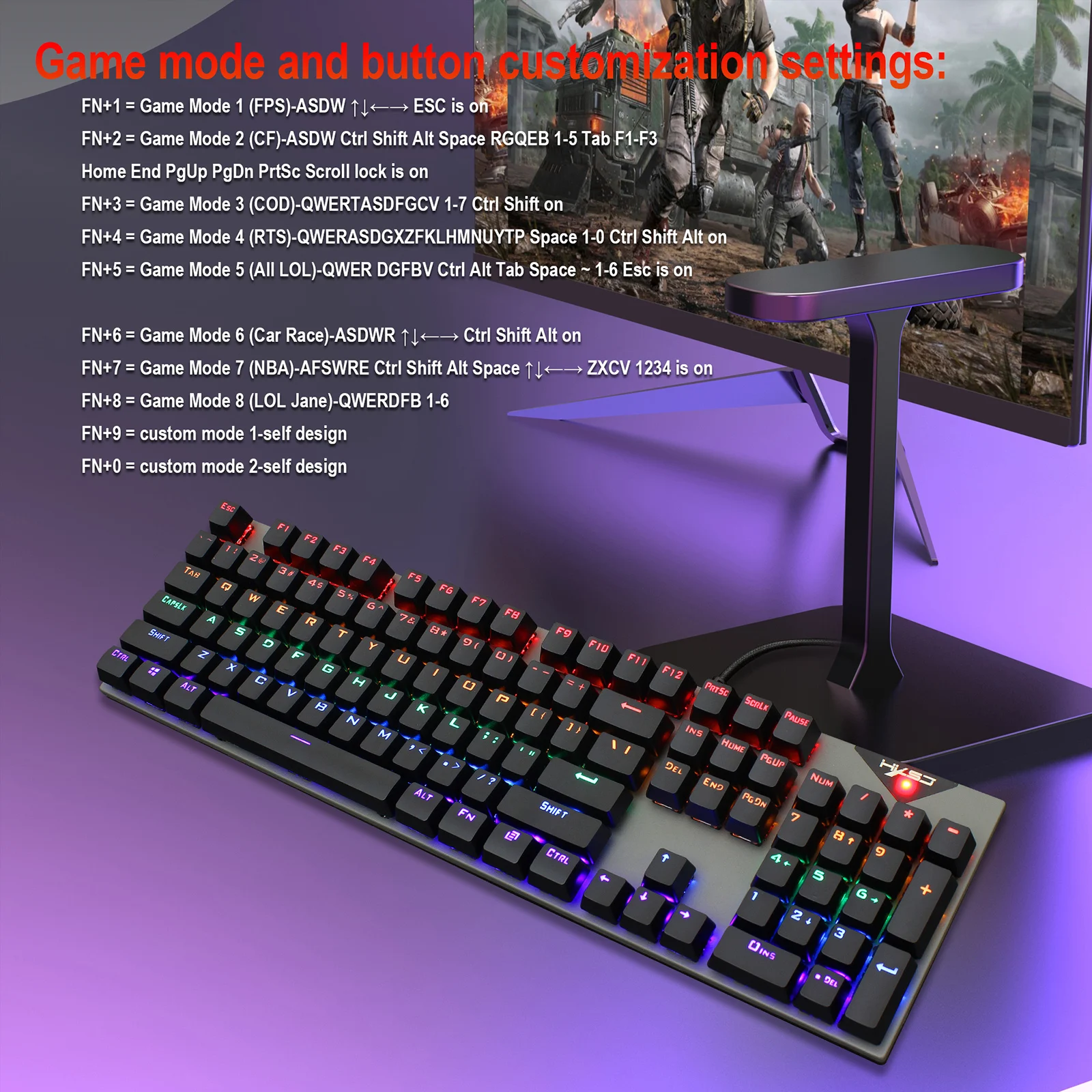 L300 Mechanical Gaming Keyboard RGB LED Rainbow Backlit Wired Keyboard with Blue Switches for Gaming PC (104 Keys, Black)
L300 Mechanical Gaming Keyboard RGB LED Rainbow Backlit Wired Keyboard with Blue Switches for Gaming PC (104 Keys, Black)