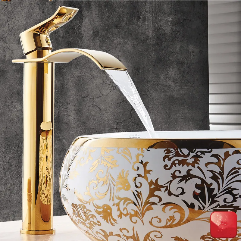 Basin Faucet Gold and white Waterfall Faucet Brass Bathroom Faucet Bathroom Basin Faucet Mixer Tap Hot and Cold Sink faucet
Basin Faucet Gold and white Waterfall Faucet Brass Bathroom Faucet Bathroom Basin Faucet Mixer Tap Hot and Cold Sink faucet