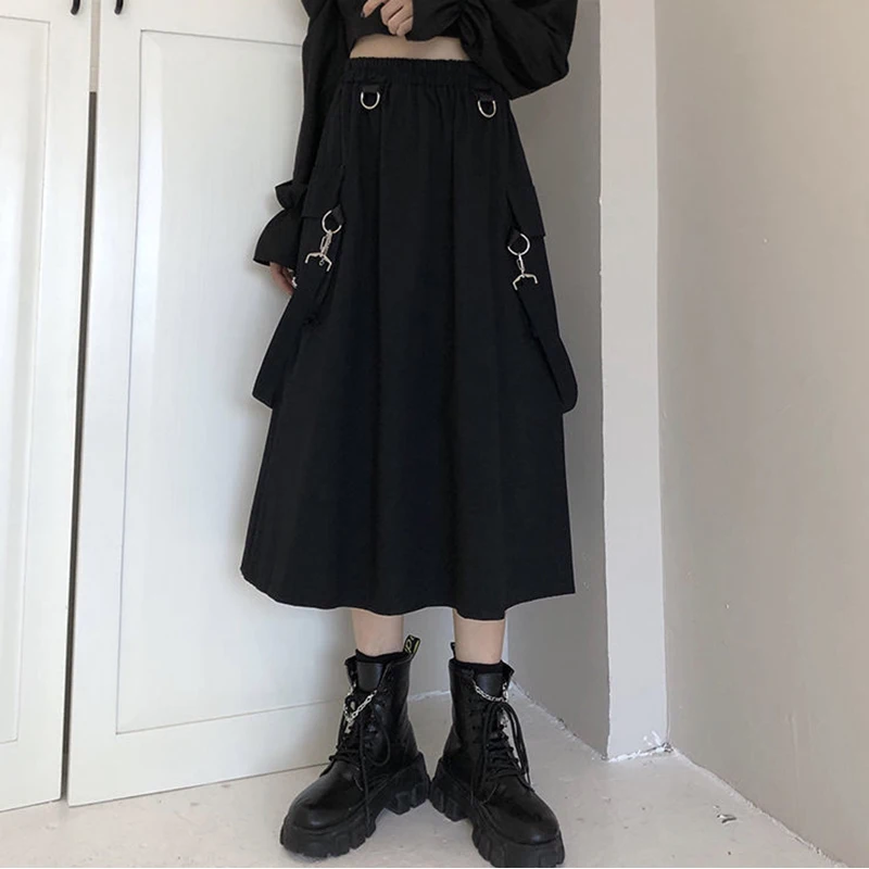 Women's Skirt Hong Kong Style Ins Retro Tooling Skirt High Waist Harajuku Style Dark Japanese Mid-length A-line Skirt Harajuku
Women's Skirt Hong Kong Style Ins Retro Tooling Skirt High Waist Harajuku Style Dark Japanese Mid-length A-line Skirt Harajuku