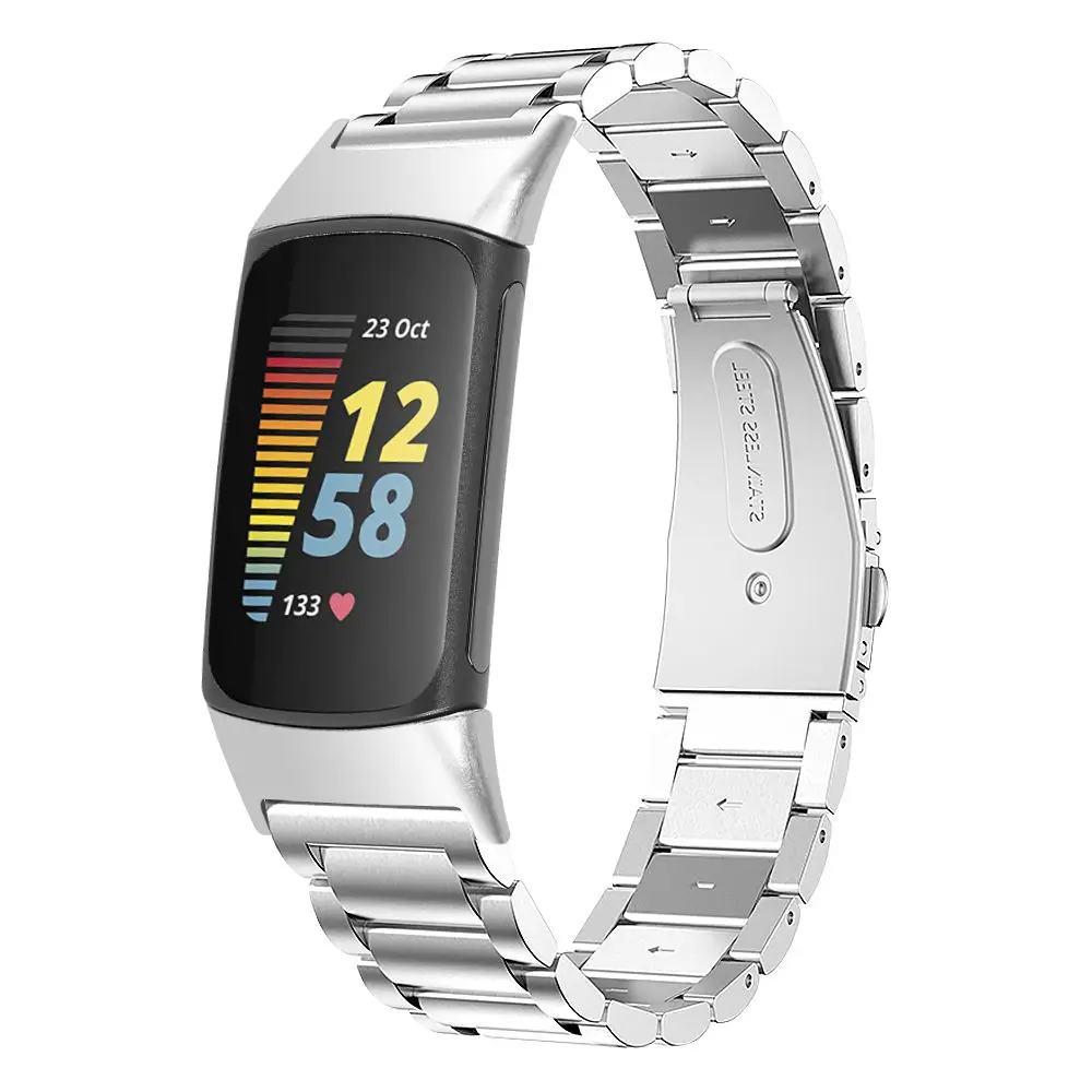 Stainless Steel Watchband For Fitbit Charge 5 Smartwatch Metal Replacement Strap WristStrap Accessories Bracelet Charge5 Belt | Наручные