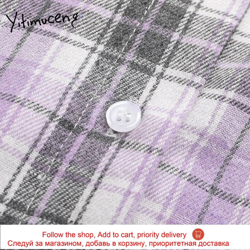 Yitimuceng Plaid Blouse Women Button Shirts Loose New Spring 2021 Fashion Turn-down Collar Long Sleeve Office Lady Casual Tops
Yitimuceng Plaid Blouse Women Button Shirts Loose New Spring 2021 Fashion Turn-down Collar Long Sleeve Office Lady Casual Tops