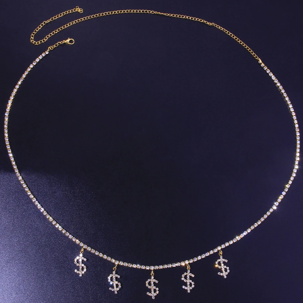 Fashion Rhinestone Dollar Sign Pendant Belly Dance Waist Chain Belt for Women Luxury Crystal Sexy Body Belly Chain Body Jewelry
Fashion Rhinestone Dollar Sign Pendant Belly Dance Waist Chain Belt for Women Luxury Crystal Sexy Body Belly Chain Body Jewelry