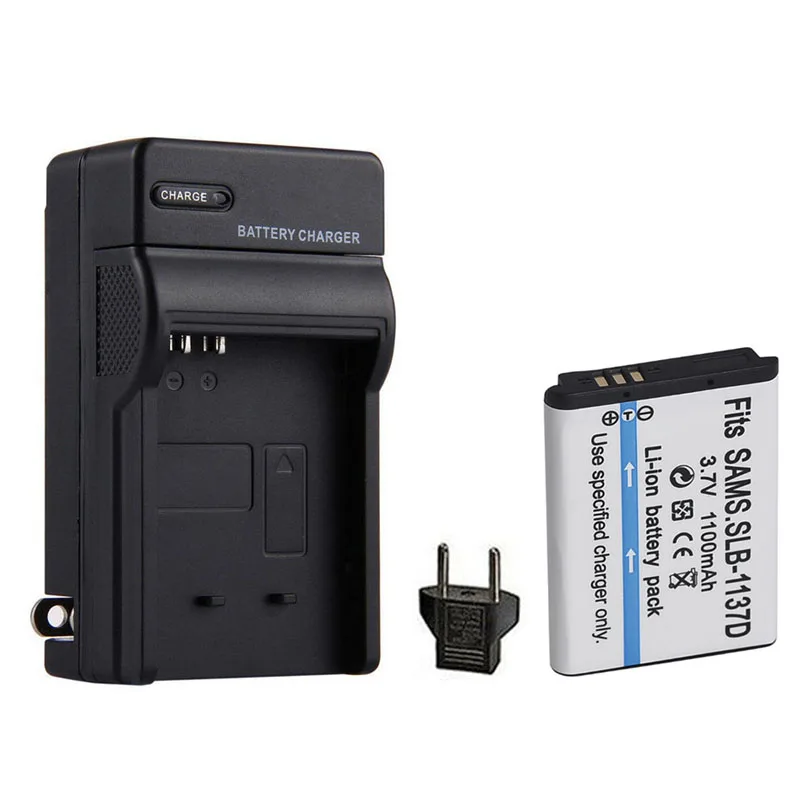 

1100mAh SLB-1137D SLB1137D Camera Battery + AC Charger For Samsung NV1 TL34HD NV106 HD i85 i100 NV103 NV30 NV40 L74 NV11 NV24HD