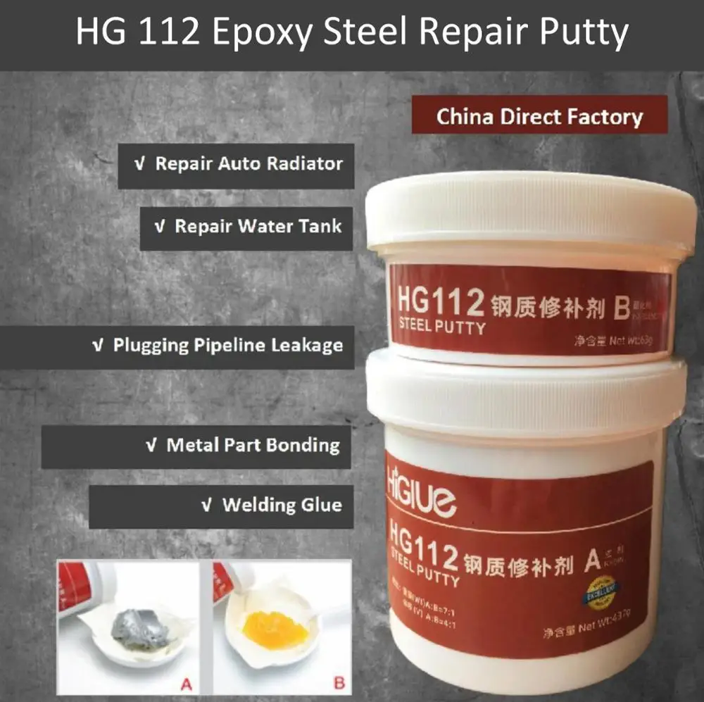 Epoxy Metal Repair Putty Epoxy Steel Putty Metal Bond Glue Patch And Rebuild Steel Parts And Equipment 500g/ set
Epoxy Metal Repair Putty Epoxy Steel Putty Metal Bond Glue Patch And Rebuild Steel Parts And Equipment 500g/ set