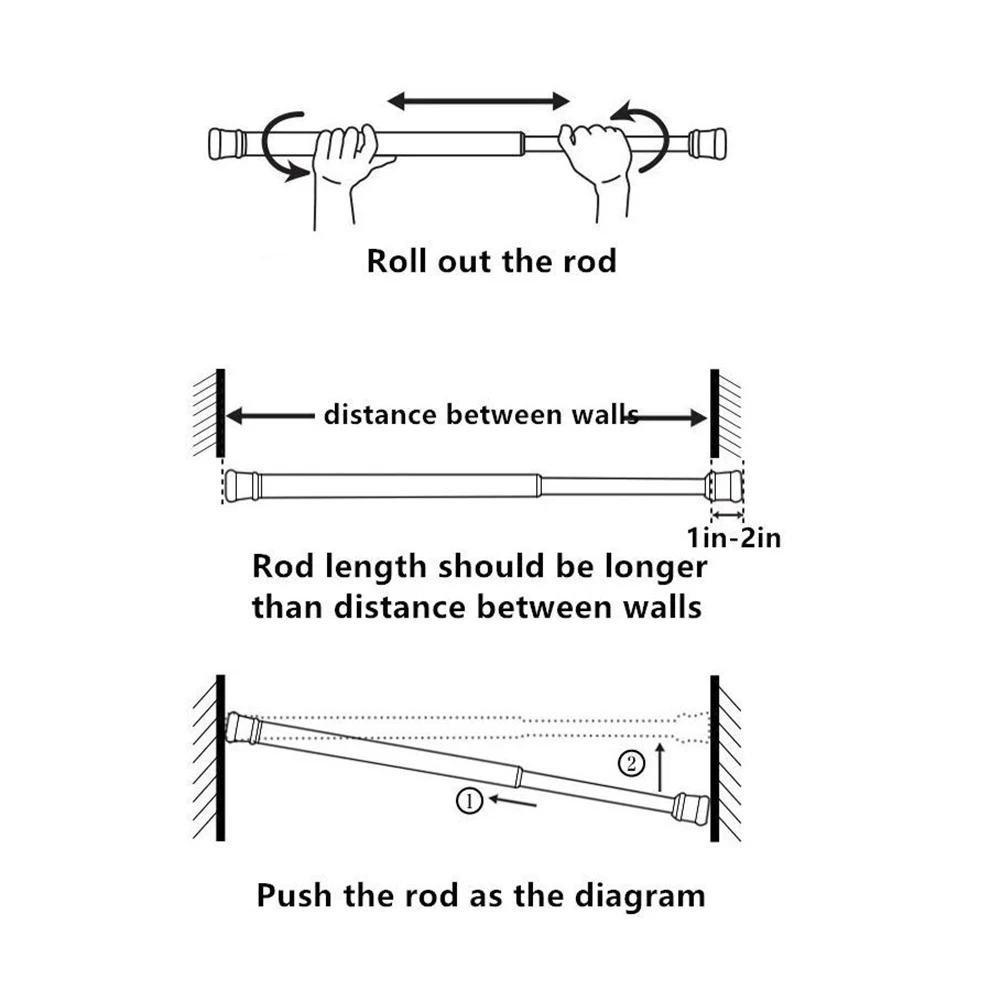 Spring Tension Curtain Rod Adjutsable Length for Kitchen, Living Room, Doorway, Bathroom, 3 Sizes
Spring Tension Curtain Rod Adjutsable Length for Kitchen, Living Room, Doorway, Bathroom, 3 Sizes