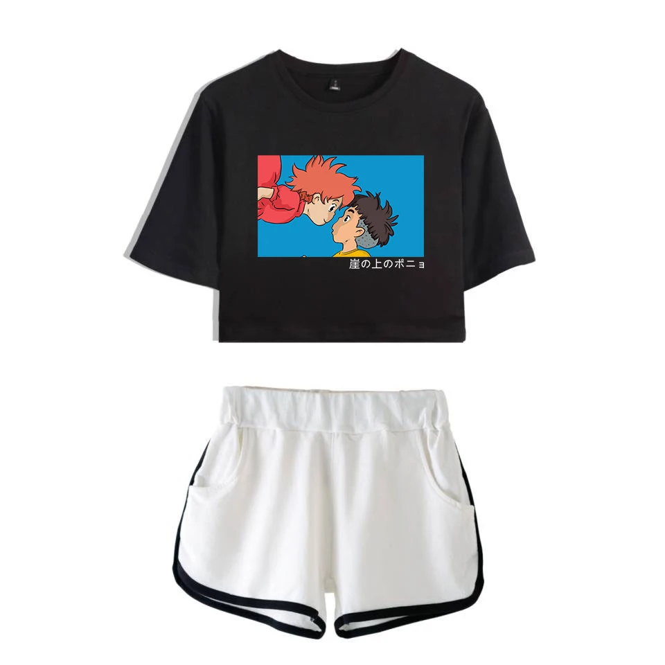 Fashion Design Ponyo two piece set Navel T-shirt Girls Suits Bedding Beach Female Anime Summer T-shirt Soft Elastic Waist Shorts
Fashion Design Ponyo two piece set Navel T-shirt Girls Suits Bedding Beach Female Anime Summer T-shirt Soft Elastic Waist Shorts