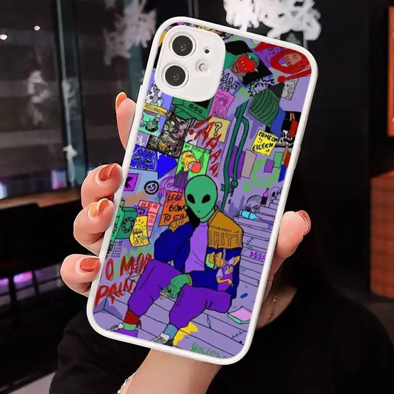 Aesthetics Cartoon alien space Phone Case Matte For iPhone 12 Mini 11 Pro XR XS Max 7 8 Plus X Hard PC Back Cover
Aesthetics Cartoon alien space Phone Case Matte For iPhone 12 Mini 11 Pro XR XS Max 7 8 Plus X Hard PC Back Cover