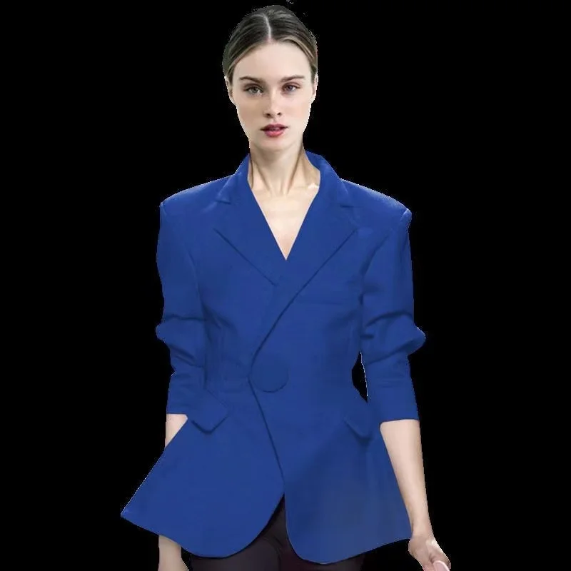 High Quality Elegant Blue Long Sleeve Blazers Coat Women Fashion Uniform Designs Slim Blaser Tops Clothes Office Lady OL Styles
High Quality Elegant Blue Long Sleeve Blazers Coat Women Fashion Uniform Designs Slim Blaser Tops Clothes Office Lady OL Styles