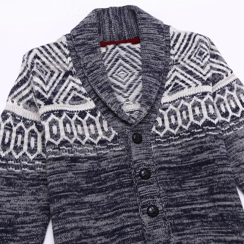 Thicken Men's Jacquard Sweaters For Autumn Winter Wear British Style Slim Knit V-Neck Cardigan Color Matching 9230
Thicken Men's Jacquard Sweaters For Autumn Winter Wear British Style Slim Knit V-Neck Cardigan Color Matching 9230