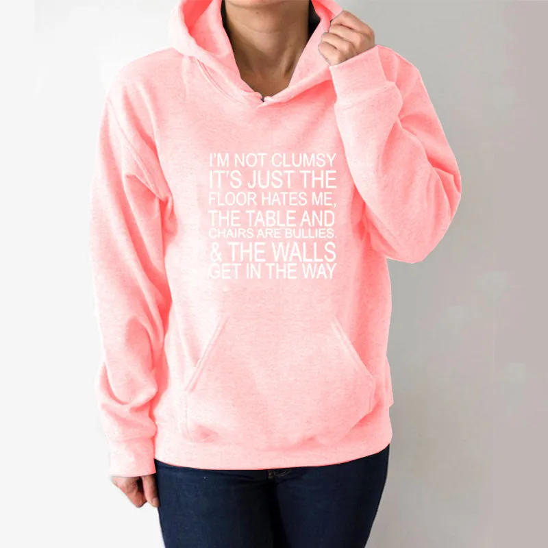 I'm Not Clumsy Letter Printed Hoodies Women Fleece Long Sleeve Loose Sweatshirt with Hat Girls Women Hoodie PulloversWinter
I'm Not Clumsy Letter Printed Hoodies Women Fleece Long Sleeve Loose Sweatshirt with Hat Girls Women Hoodie PulloversWinter
