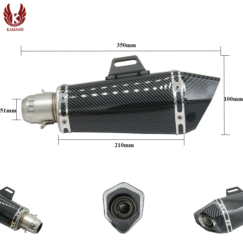 Мотоцикл выхлопная муфта Универсальный 36-51 мм Akrapovic нержавеющая сталь имитирует