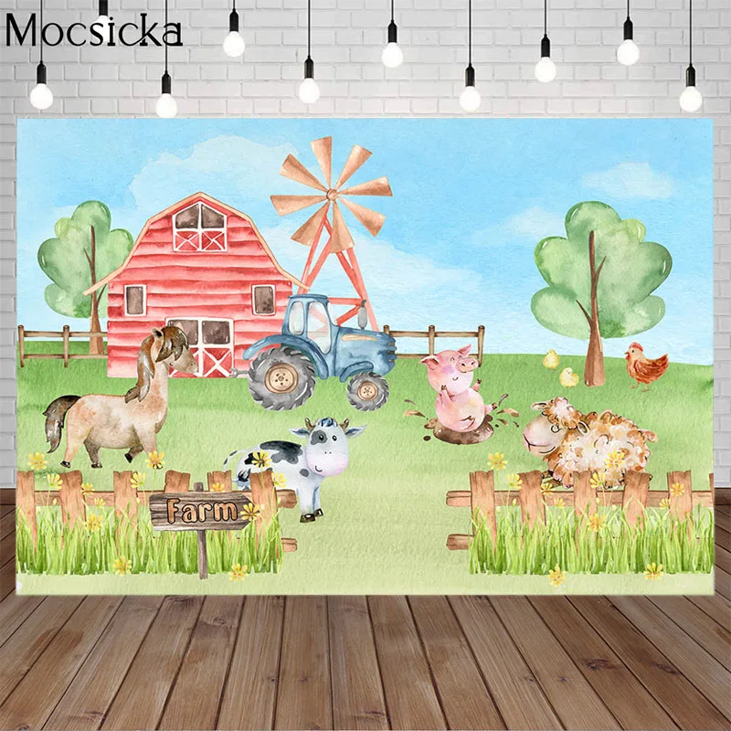 Rural Farm Birthday Party Animal Portrait Child Baby Shower Cartoon Background Photography Props For Photo Studio Custom Banner
Rural Farm Birthday Party Animal Portrait Child Baby Shower Cartoon Background Photography Props For Photo Studio Custom Banner