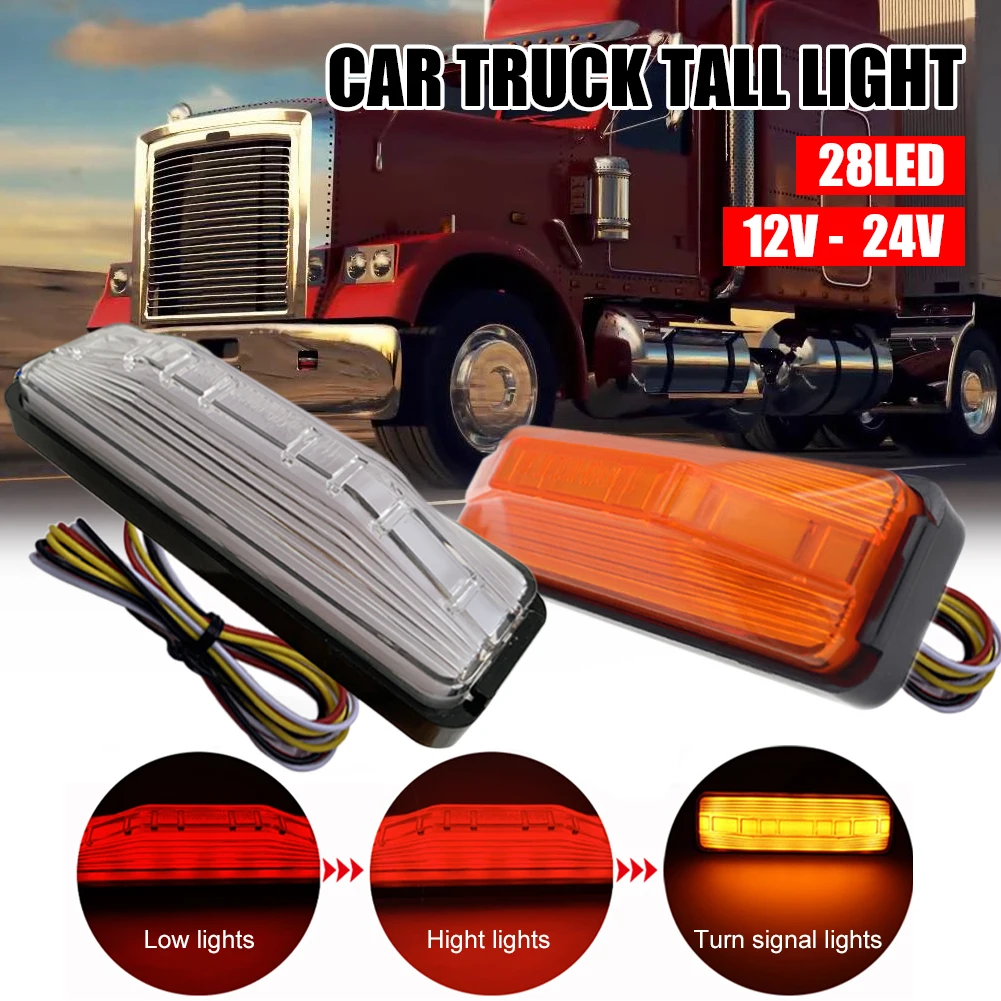2PCS 28LED Truck Side Marker LED Brake Light Turn Signal DRL 12V 24V Flow Side Marker Taillight Waterproof for RV Truck Trailer
2PCS 28LED Truck Side Marker LED Brake Light Turn Signal DRL 12V 24V Flow Side Marker Taillight Waterproof for RV Truck Trailer