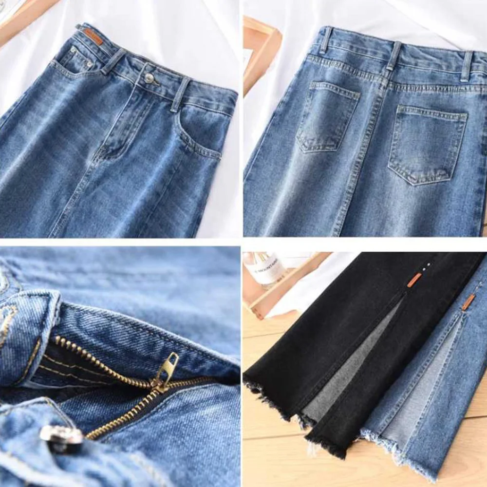 Women Denim Skirt Vintage Button High Waist Black Blue Slim Women Pencil Skirts Ladies Office Sexy Jeans Long Skirts
Women Denim Skirt Vintage Button High Waist Black Blue Slim Women Pencil Skirts Ladies Office Sexy Jeans Long Skirts