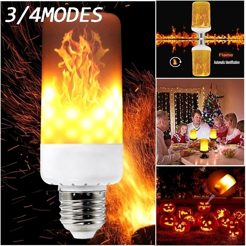 LED Dynamic Flame Effect Light Bulb E27 3/4 Mode Creative Corn Lamp Decorative Lights For Hotel Restaurant Party Halloween Lamp
LED Dynamic Flame Effect Light Bulb E27 3/4 Mode Creative Corn Lamp Decorative Lights For Hotel Restaurant Party Halloween Lamp
