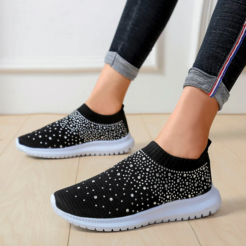 Women Flats Sneakers Crystal Fashion Bling Sneakers Casual Slip On Sock Trainers Summer Women Vulcanize Shoe Zapatillas Mujer
Women Flats Sneakers Crystal Fashion Bling Sneakers Casual Slip On Sock Trainers Summer Women Vulcanize Shoe Zapatillas Mujer