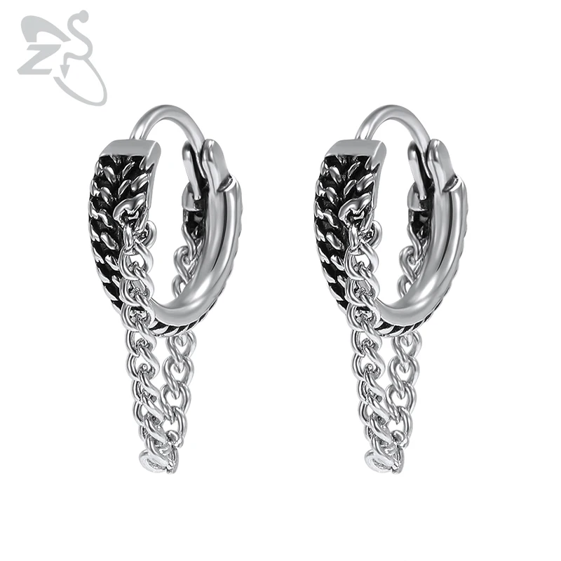 ZS Male Stainless Steel Punk Earrings Gothic Style Hoop Earrings for Men 2PCS Link Chain Ear Rounds Biker Jewelry
ZS Male Stainless Steel Punk Earrings Gothic Style Hoop Earrings for Men 2PCS Link Chain Ear Rounds Biker Jewelry