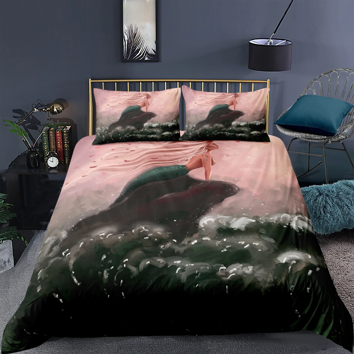 Green Mermaid With Pink Hair Summer Bedding Set Children Women Duvet Cover And Pillowcases Cartoon Duvet Cover Sets
Green Mermaid With Pink Hair Summer Bedding Set Children Women Duvet Cover And Pillowcases Cartoon Duvet Cover Sets