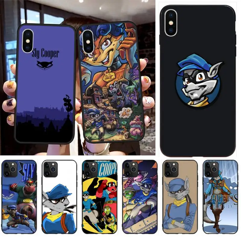 Голубой мультяшный чехол Sly Cooper для iPhone 11 pro XS MAX 8 7 6 6S Plus X Φ SE 2020 XR | Мобильные