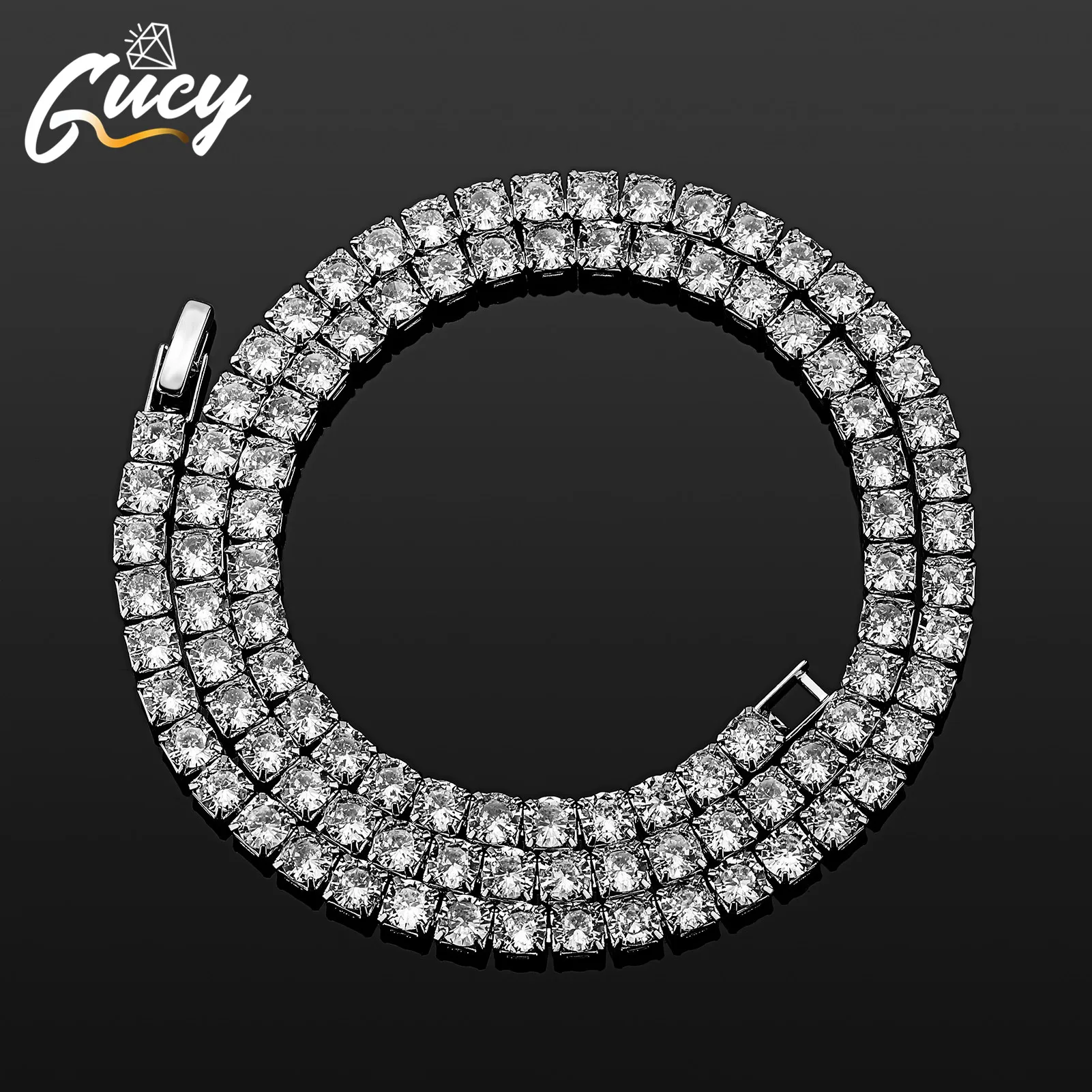 

Ожерелье GUCY мужское/женское теннисное, модное ювелирное изделие в стиле хип-хоп, Подарочный чокер с цепочкой, 2,5-5 мм