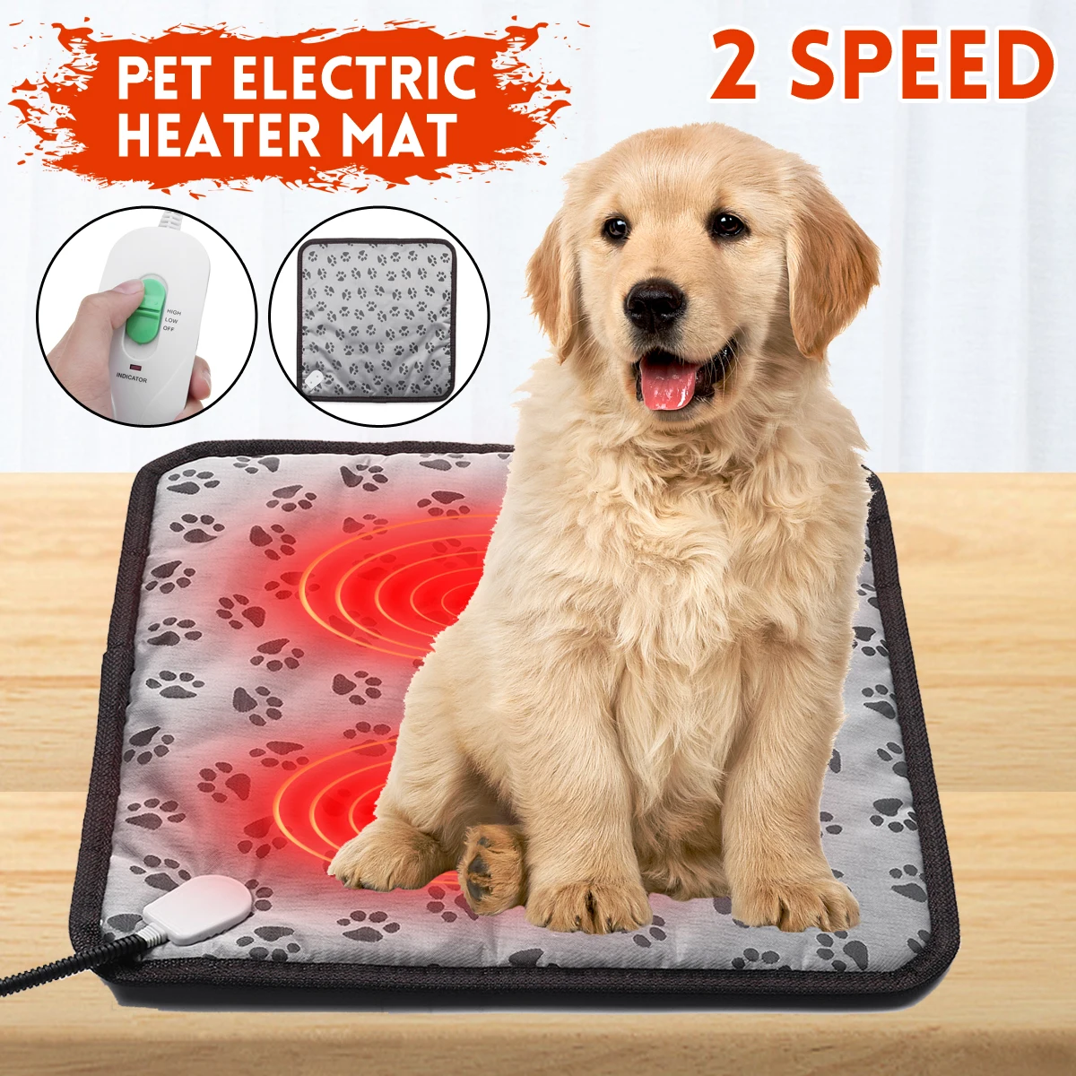 Pet Electric Heater Mat 2 Gears Fast Heating Cat Dog Mat Winter Warmer
Pet Electric Heater Mat 2 Gears Fast Heating Cat Dog Mat Winter Warmer
