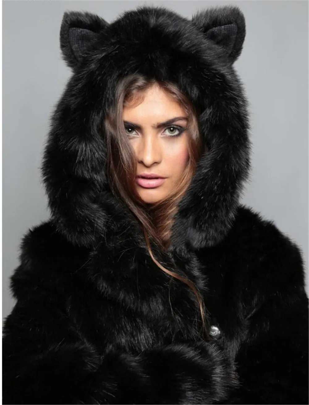 Fur Coat Women Kawaii Style Cat Ears Hooded Long Sleeve Fashion Faux Fur Coat Oversize Winter Outerwear
Fur Coat Women Kawaii Style Cat Ears Hooded Long Sleeve Fashion Faux Fur Coat Oversize Winter Outerwear