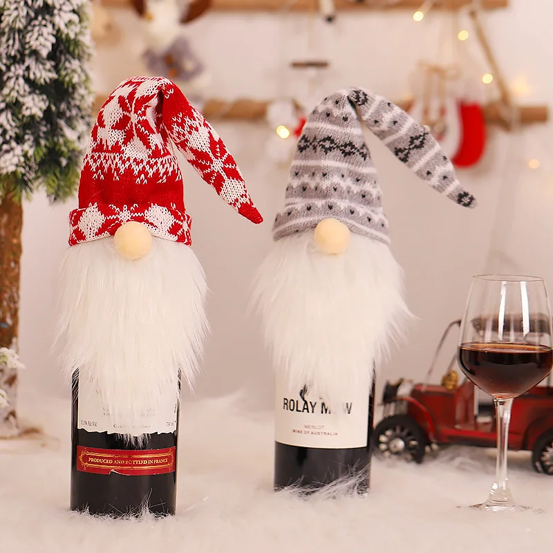 Knitted Christmas Gnomes Wine Bottle Topper Cover Handmade Swedish Decorative Wine Bottles Toppers Dress For Holiday
Knitted Christmas Gnomes Wine Bottle Topper Cover Handmade Swedish Decorative Wine Bottles Toppers Dress For Holiday