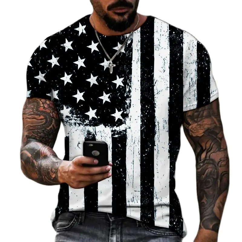 2021 Summer American Flag Print Men's Casual Fashion T-shirt Round Neck Loose Oversize Muscle Streetwear BYCK Brand Clothing
2021 Summer American Flag Print Men's Casual Fashion T-shirt Round Neck Loose Oversize Muscle Streetwear BYCK Brand Clothing