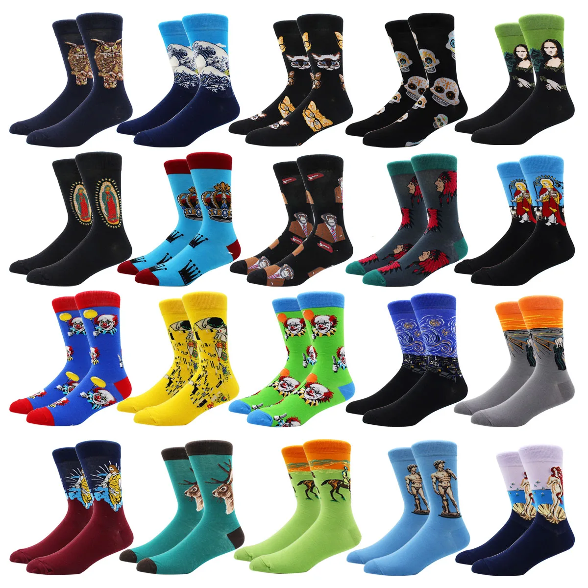 Носки унисекс, стиль ретро, забавные мужские носки с изображением короны клоуна, футбола, женские носки с изображением всемирно известных ж...
Носки унисекс, стиль ретро, забавные мужские носки с изображением короны клоуна, футбола, женские носки с изображением всемирно известных ж...