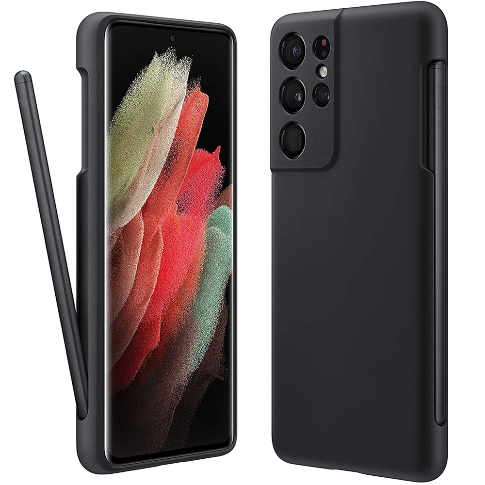 Чехол для Samsung Galaxy S21 Ultra с держателем для стилуса (S-Pen не входит в комплект), оригинальный силиконовый чехол со встроенным стилусом
Чехол для Samsung Galaxy S21 Ultra с держателем для стилуса (S-Pen не входит в комплект), оригинальный силиконовый чехол со встроенным стилусом