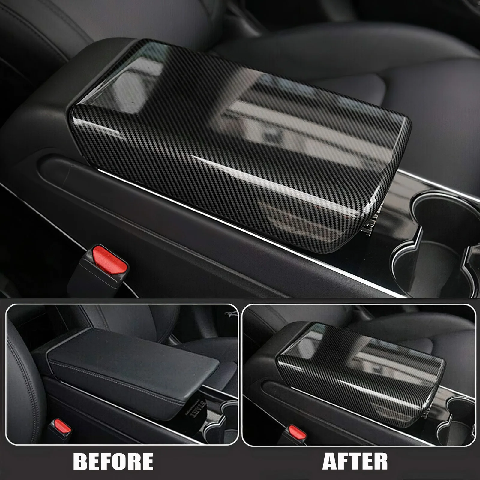 Vingtank New Armrest Box Sticker Carbon Fiber Pattern Durable Easy Installation Practical Armrest Box Patch for Tesla model 3
Vingtank New Armrest Box Sticker Carbon Fiber Pattern Durable Easy Installation Practical Armrest Box Patch for Tesla model 3