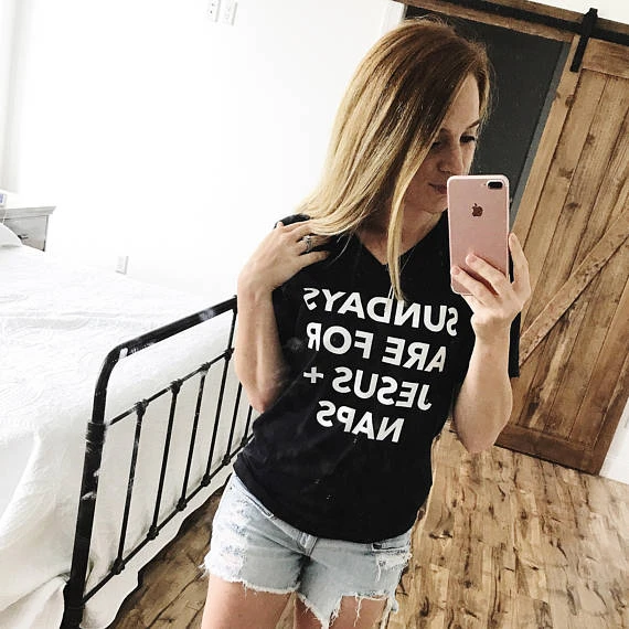SUNDAYS ARE FOR JESUS+ NAPS T-shirt women fashion funny slogan Christian tees tumblr tops gift unisex assembly t shirt-K995
SUNDAYS ARE FOR JESUS+ NAPS T-shirt women fashion funny slogan Christian tees tumblr tops gift unisex assembly t shirt-K995