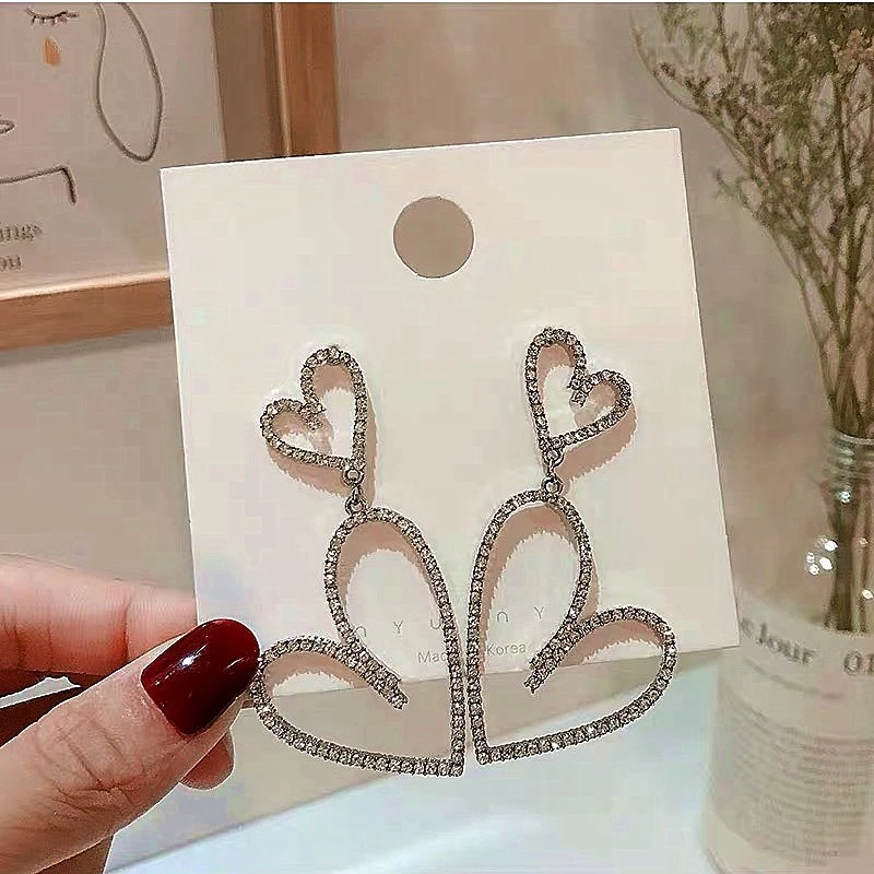 Brand Design Hollow Heart Earring Drop Pendant For Women Fashion Accessory Delicate Crystal Party Pendientes Jewelry Gifts
Brand Design Hollow Heart Earring Drop Pendant For Women Fashion Accessory Delicate Crystal Party Pendientes Jewelry Gifts