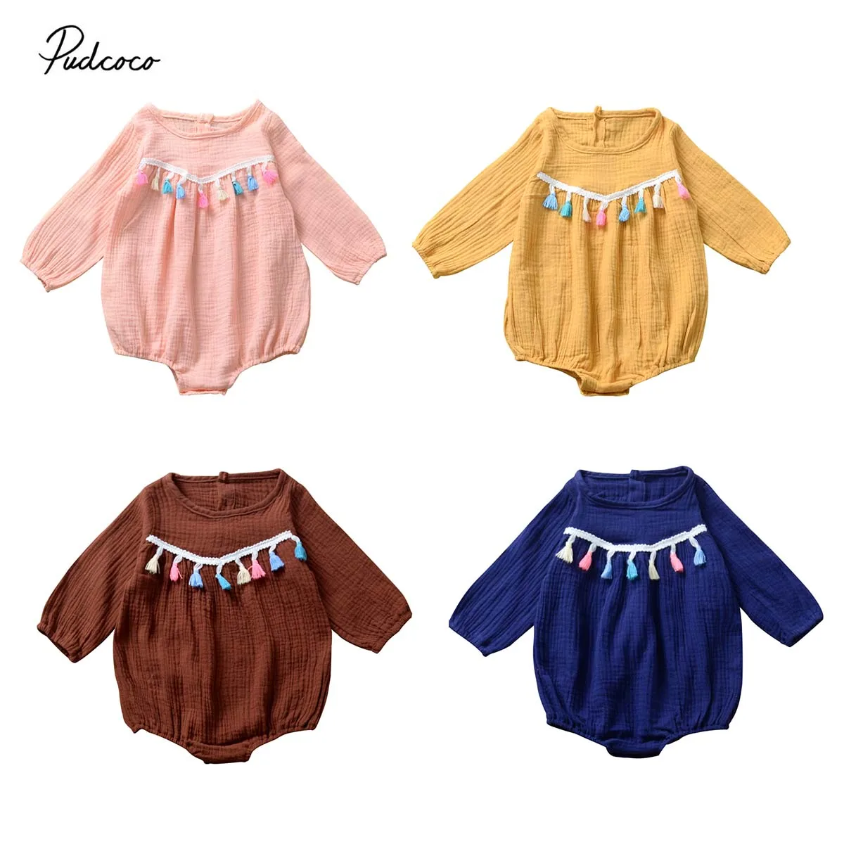 0-24M Infant Baby Kids Girls Long Sleeve Tassel Bodysuit Clothes Babies Solid Bodysuits Jumpsuit Cotton Outfits
0-24M Infant Baby Kids Girls Long Sleeve Tassel Bodysuit Clothes Babies Solid Bodysuits Jumpsuit Cotton Outfits