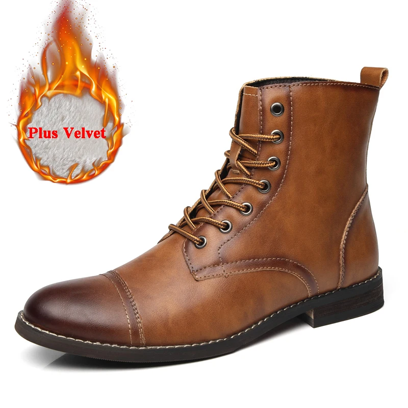 New Men Fashion Boots Britsh Vintage Leather Shoes Men Boots Autumn Winter Design Plus Velvet Warm Men's Ankle Boots
New Men Fashion Boots Britsh Vintage Leather Shoes Men Boots Autumn Winter Design Plus Velvet Warm Men's Ankle Boots
