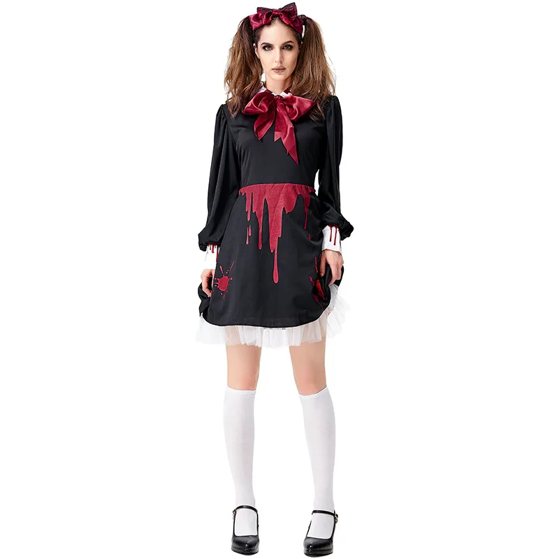 Umorden Purim Halloween Scary Costumes Adult Kids Child Bloody Zombie Ghost Doll Costume Cosplay for Girls Women Gothic Dress
Umorden Purim Halloween Scary Costumes Adult Kids Child Bloody Zombie Ghost Doll Costume Cosplay for Girls Women Gothic Dress