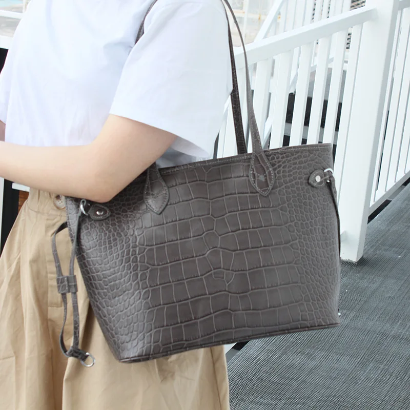 Luxury Designer Handbags Women Leather Bag Vintage Alligator Pattern Genuine Leather Big Shoulder Bags Lady Shopping Tote Purses
Luxury Designer Handbags Women Leather Bag Vintage Alligator Pattern Genuine Leather Big Shoulder Bags Lady Shopping Tote Purses