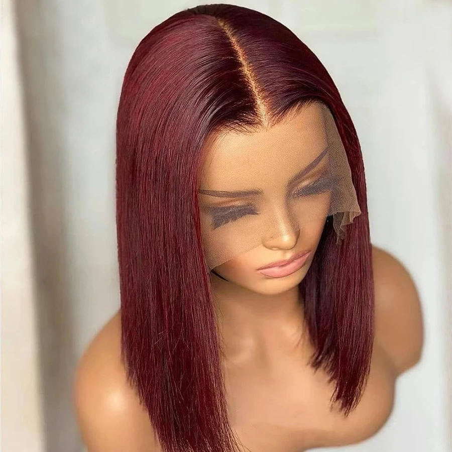 13x6 Straight Burgundy Bob Lace Front Wigs 99J Lace Front Human Hair Wigs Brazilian Pre plucked 150% Density For Black Women
13x6 Straight Burgundy Bob Lace Front Wigs 99J Lace Front Human Hair Wigs Brazilian Pre plucked 150% Density For Black Women