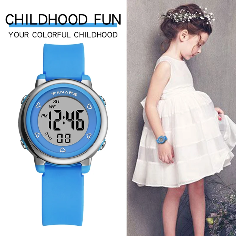 Children Watches Ultra-Thin Electronic Digital Watch For Kids Waterproof Outdoor Sports Boys Girls Led Alarm Wristwatch | Наручные часы