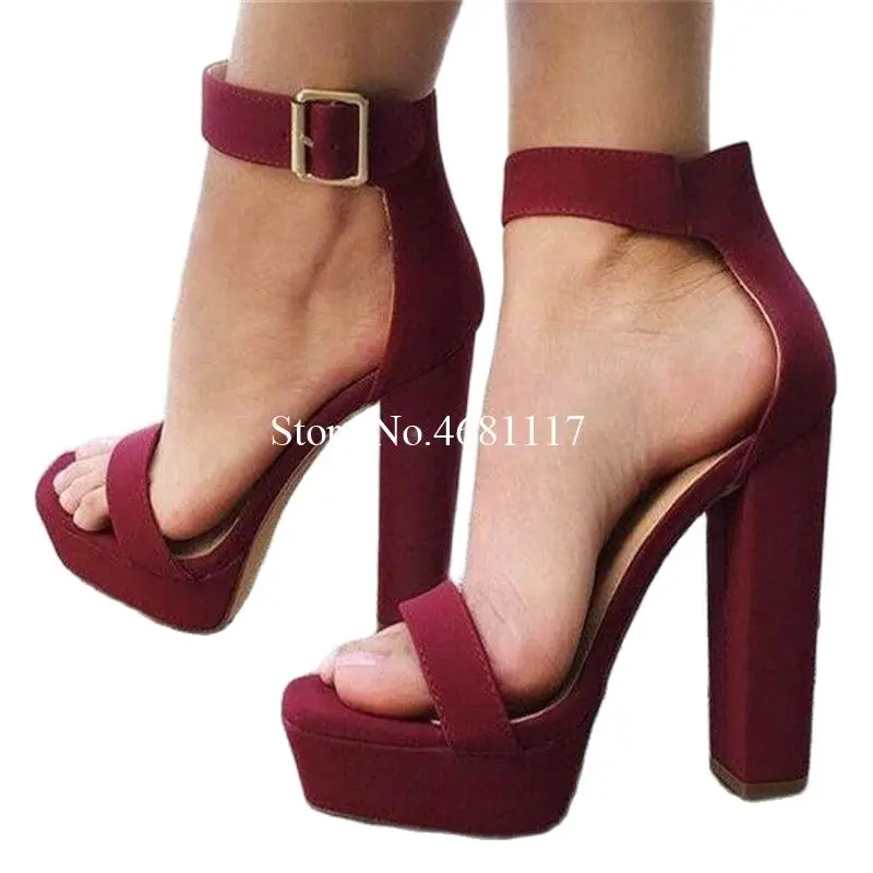 Platform Thick Heels Sandals Ankle Buckle Women Shoes Women's New Black Thick With Sandals Waterproof Word Red Toe Sandal Shoes
Platform Thick Heels Sandals Ankle Buckle Women Shoes Women's New Black Thick With Sandals Waterproof Word Red Toe Sandal Shoes