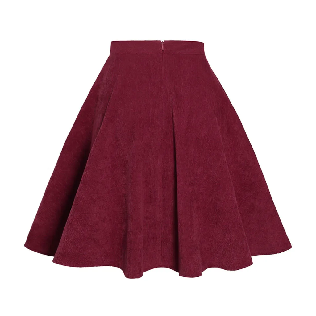 Lady Fashion womens pleated skirts Autumn Winter New Style Solid Big Swing In The Waist Skirt gonne donna invernali#y3 | Женская одежда