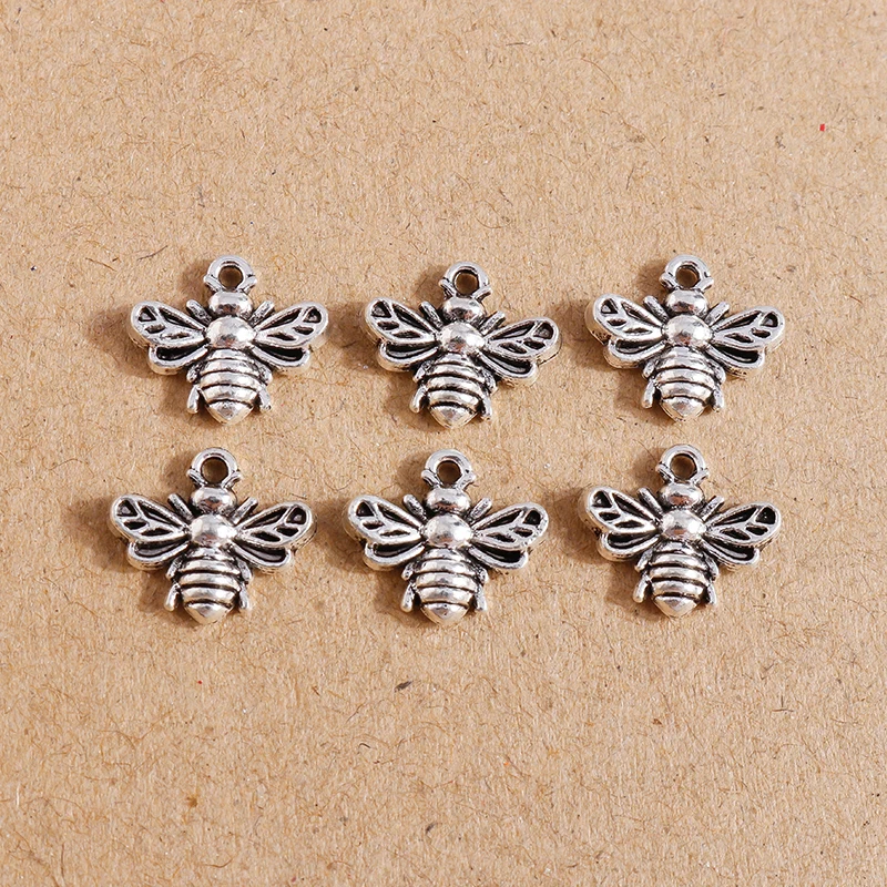 40pcs 13*12mm Antique Silver Color Alloy Bee Charms for Jewelry Making Cute Drop Earrings Pendants Necklaces DIY Crafts Supplies
40pcs 13*12mm Antique Silver Color Alloy Bee Charms for Jewelry Making Cute Drop Earrings Pendants Necklaces DIY Crafts Supplies
