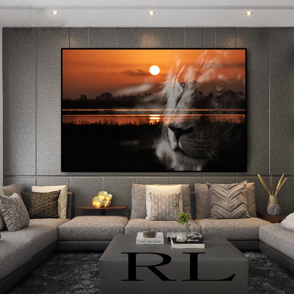 Modern Landscape Art Painting Posters and Prints on the Wall Canvas Art African Lion Picture For Living Room Cuadros Home Decor
Modern Landscape Art Painting Posters and Prints on the Wall Canvas Art African Lion Picture For Living Room Cuadros Home Decor