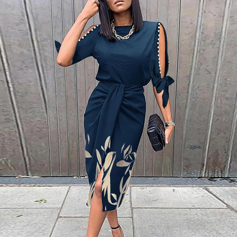 Elegant O Neck Draped Slit Long Dress Sexy Hollow Out Tie-Up Half Sleeve Lady Dress Fashion Retro Leaf Print Women Party Dress
Elegant O Neck Draped Slit Long Dress Sexy Hollow Out Tie-Up Half Sleeve Lady Dress Fashion Retro Leaf Print Women Party Dress