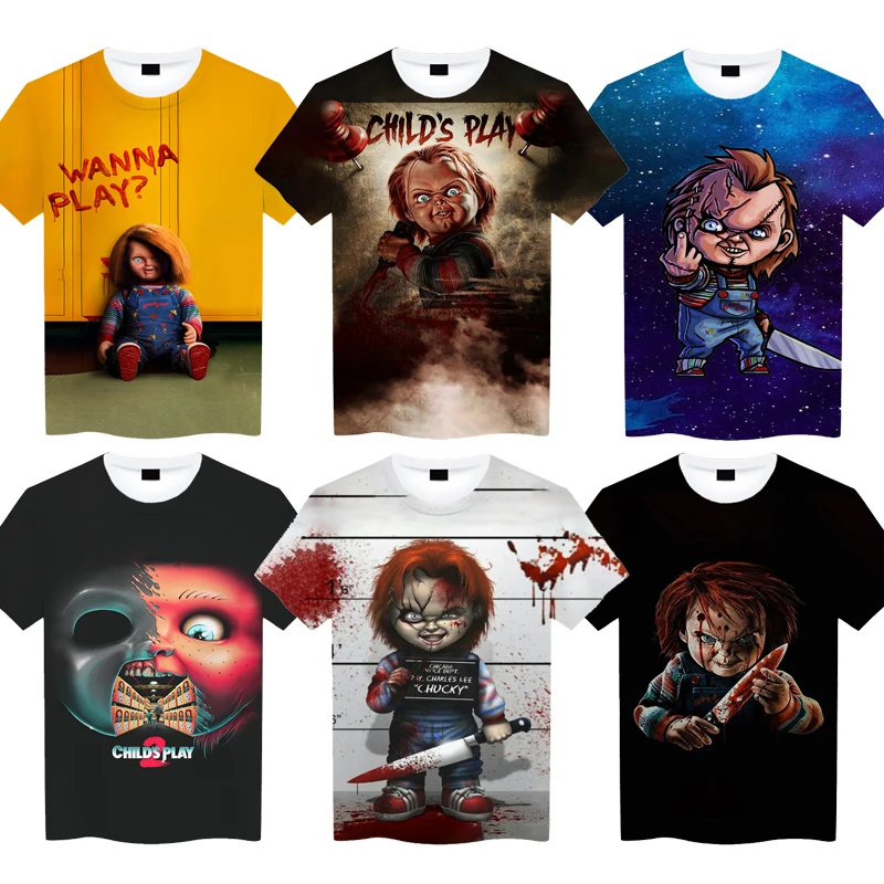 Unisex Halloween Horror Movie Chucky 3D Print T Shirts Men Women Casual Cool Tshirts Streetwear Terror Tee Tops Camiseta Hombre
Unisex Halloween Horror Movie Chucky 3D Print T Shirts Men Women Casual Cool Tshirts Streetwear Terror Tee Tops Camiseta Hombre