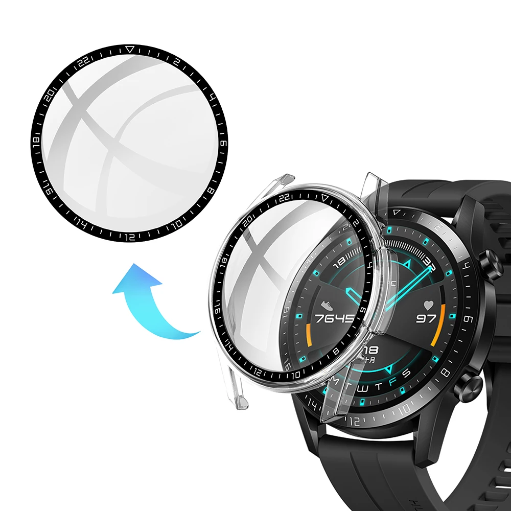 Чехол с полным покрытием закаленное стекло Защита экрана для Huawei Smart Watch GT 2 E 2E GT2