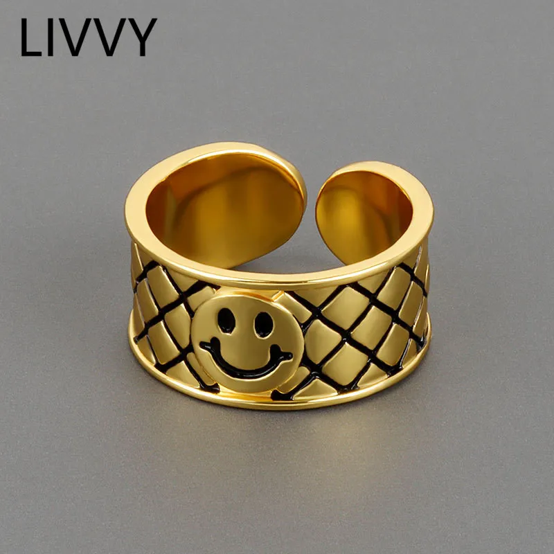 LIVVY Silver Color Plaid Smile Ring Charm Women Simply Trendy Jewelry Vintage Party Accessories Gifts
LIVVY Silver Color Plaid Smile Ring Charm Women Simply Trendy Jewelry Vintage Party Accessories Gifts