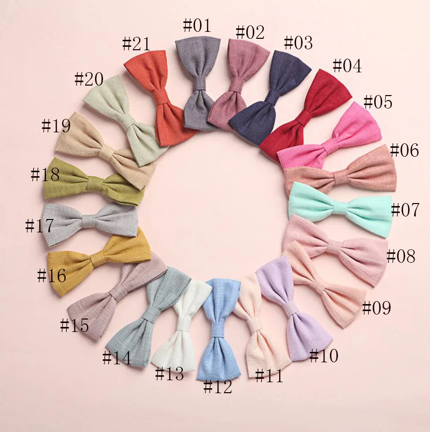 24Pcs/Lot 3.3" Solid Cotton Hair Bows Baby Hairclip,Girls Fabric Bow HairGrips Baby Headband,Kid Hairtie Hair Accessories 
24Pcs/Lot 3.3" Solid Cotton Hair Bows Baby Hairclip,Girls Fabric Bow HairGrips Baby Headband,Kid Hairtie Hair Accessories